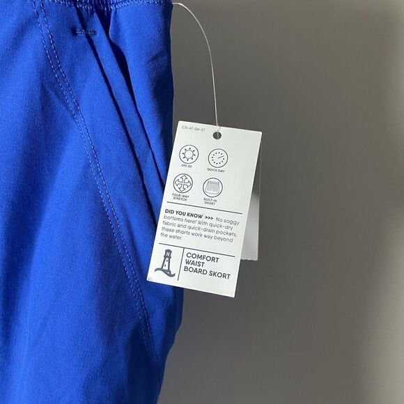 LANDS END Swim Board Skort Womens 2 Electric Blue Skirt NEW Comfort Waist Pocket - Picture 5 of 9